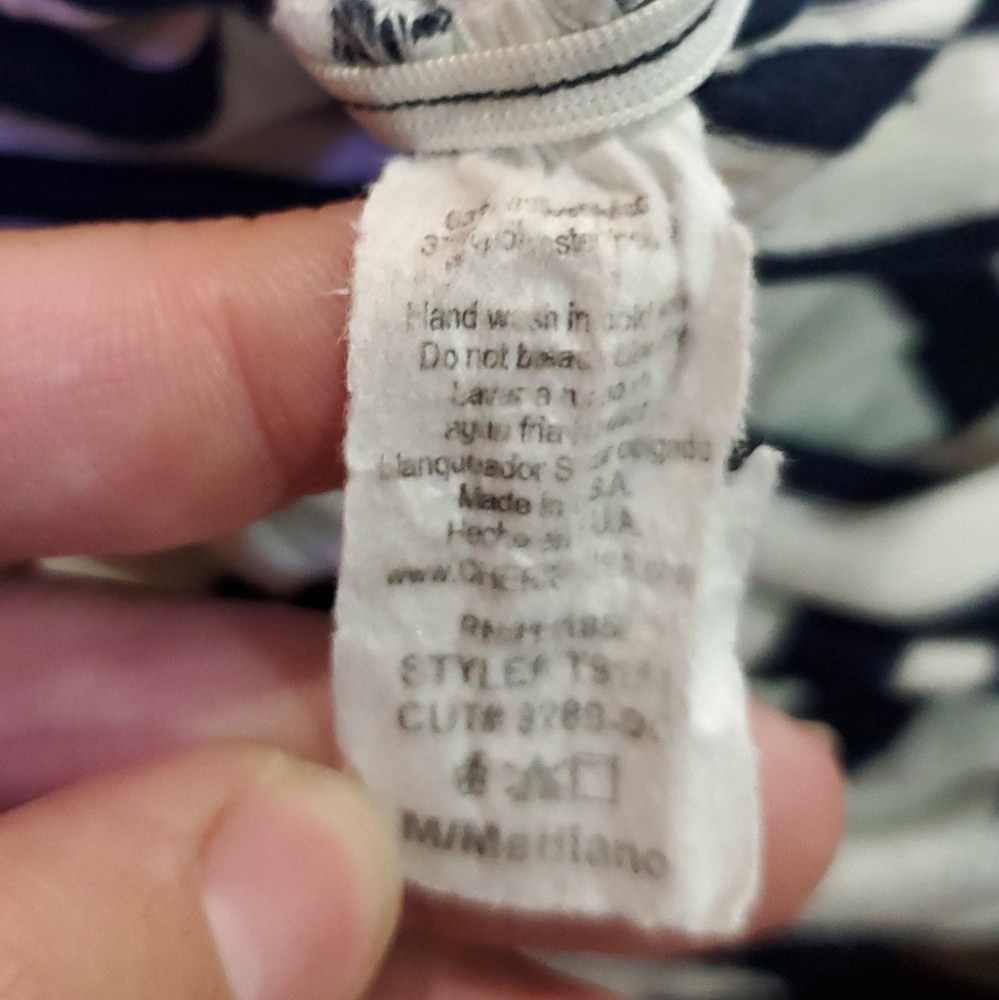 Cherish black white striped blouse M - Picture 6 of 7